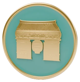 Gold-Münze Tokio mit dem Kaminarimon